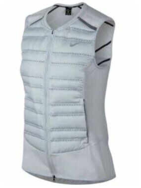 Nike Aeroloft Running Vest Size Medium Women's Pure Platium Light Gray Pockets R